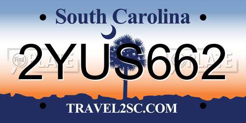 2YUS662 South Carolina License Plate