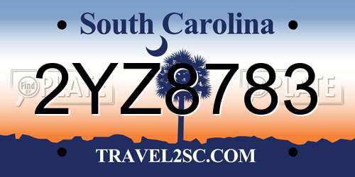 2YZ8783 South Carolina License Plate