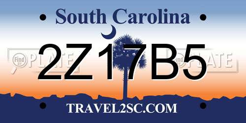2Z17B5 South Carolina License Plate