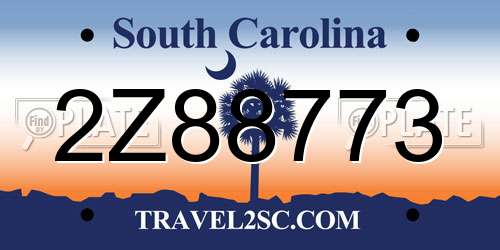 2Z88773 South Carolina License Plate