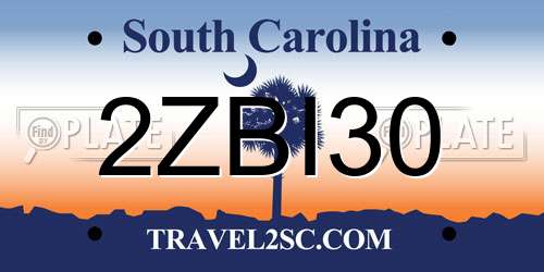 2ZBI30 South Carolina License Plate