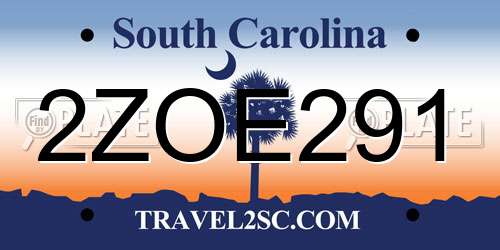 2ZOE291 South Carolina License Plate