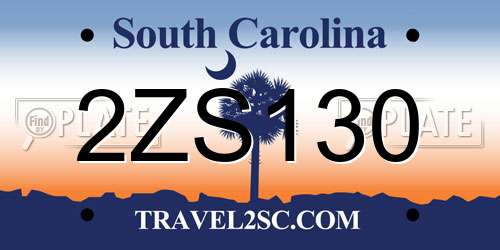 2ZS130 South Carolina License Plate