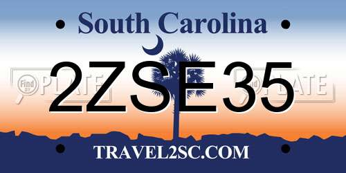 2ZSE35 South Carolina License Plate