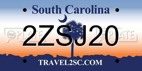 2ZSJ20 South Carolina License Plate