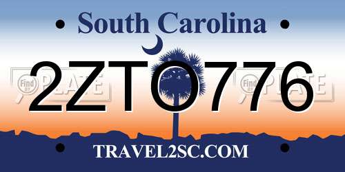 2ZTO776 South Carolina License Plate