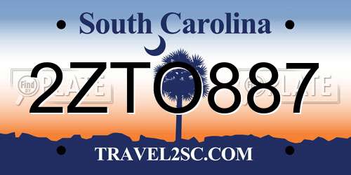 2ZTO887 South Carolina License Plate