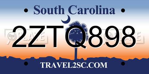 2ZTQ898 South Carolina License Plate