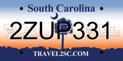 2ZUP331 South Carolina License Plate