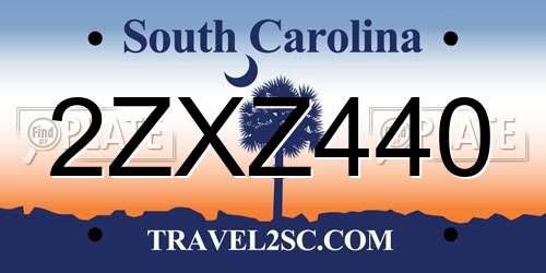 2ZXZ440 South Carolina License Plate