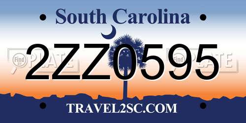 2ZZ0595 South Carolina License Plate