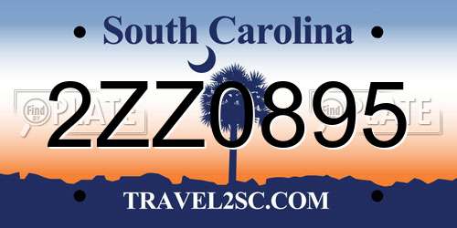 2ZZ0895 South Carolina License Plate