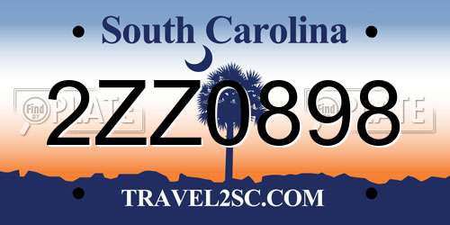 2ZZ0898 South Carolina License Plate