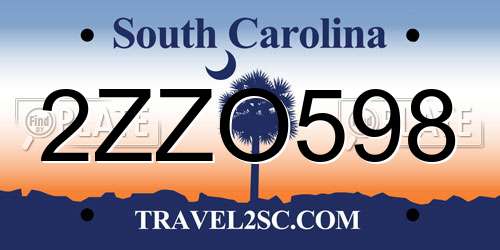 2ZZO598 South Carolina License Plate