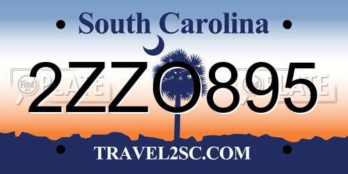 2ZZO895 South Carolina License Plate