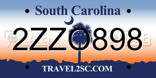2ZZO898 South Carolina License Plate