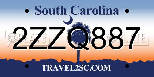 2ZZQ887 South Carolina License Plate