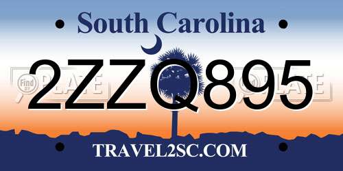 2ZZQ895 South Carolina License Plate