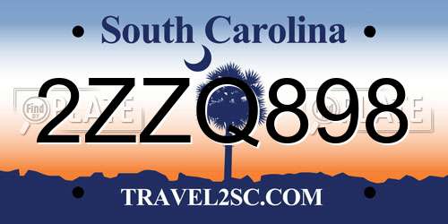 2ZZQ898 South Carolina License Plate