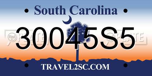 30045S5 South Carolina License Plate