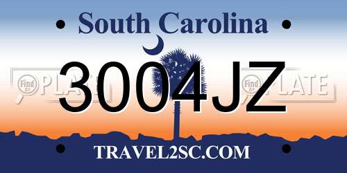 3004JZ South Carolina License Plate