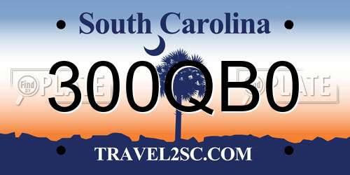 300QB0 South Carolina License Plate