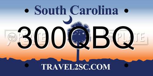 300QBQ South Carolina License Plate