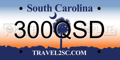 300QSD South Carolina License Plate