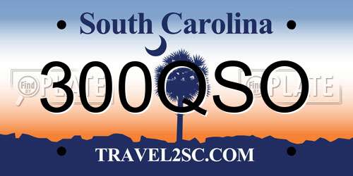 300QSO South Carolina License Plate