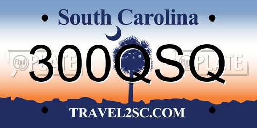 300QSQ South Carolina License Plate