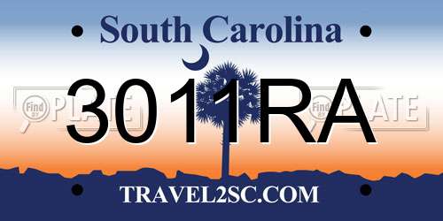 3011RA South Carolina License Plate