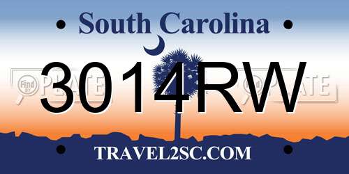 3014RW South Carolina License Plate