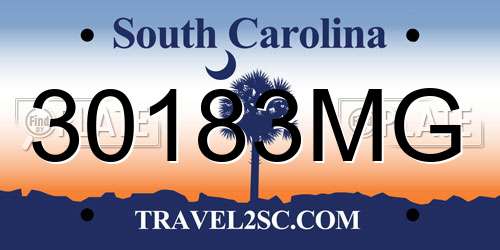 30183MG South Carolina License Plate