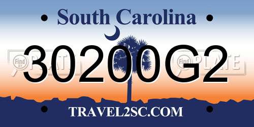 30200G2 South Carolina License Plate