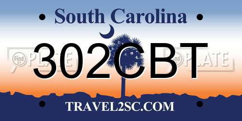 302CBT South Carolina License Plate