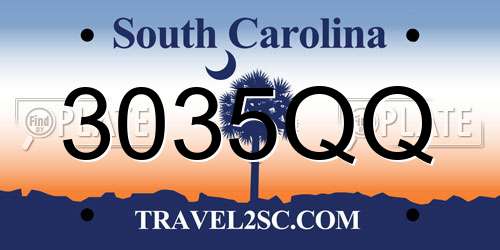 3035QQ South Carolina License Plate