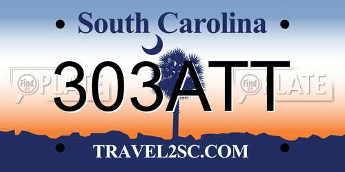303ATT South Carolina License Plate