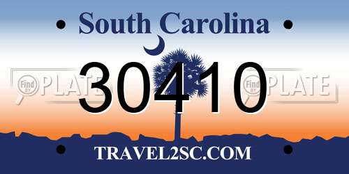 30410 South Carolina License Plate