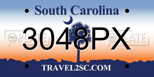 3048PX South Carolina License Plate