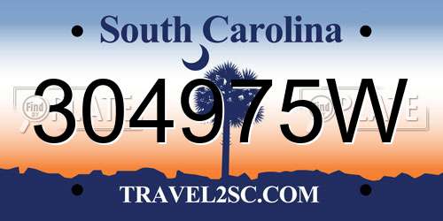 304975W South Carolina License Plate