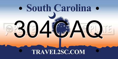 304CAQ South Carolina License Plate