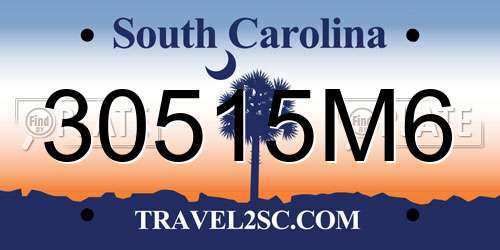 30515M6 South Carolina License Plate
