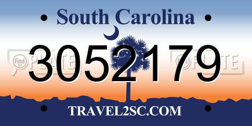 3052179 South Carolina License Plate