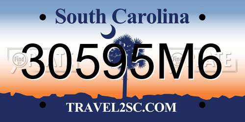 30595M6 South Carolina License Plate