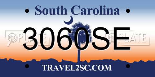 3060SE South Carolina License Plate