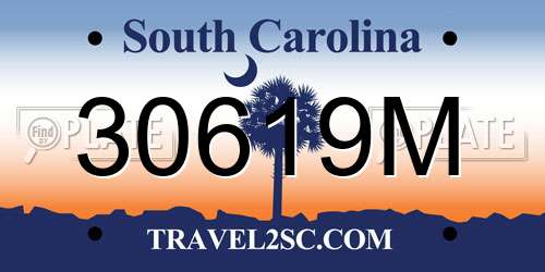 30619M South Carolina License Plate