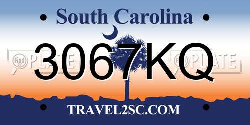 3067KQ South Carolina License Plate