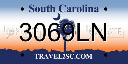 3069LN South Carolina License Plate