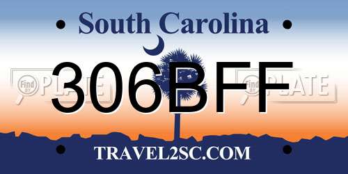 306BFF South Carolina License Plate