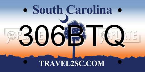 306BTQ South Carolina License Plate